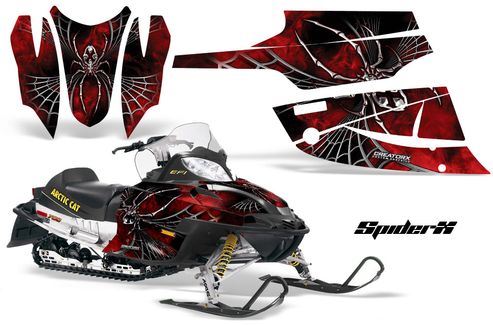 Arctic Cat Firecat Graphics Kit SpiderX Red Black